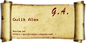 Gulik Alex névjegykártya